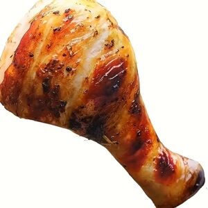Realistic Chicken Drumstick dog squeaky toy NWT